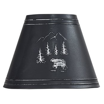 Black Bear Embossed Metal Lampshade 10"