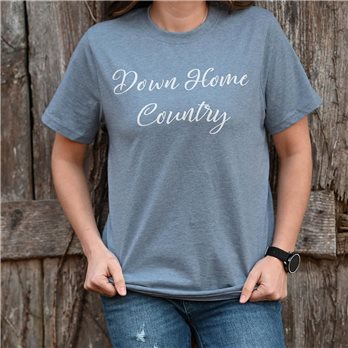 Down Home Country T-Shirt, Light Blue Melange, Large