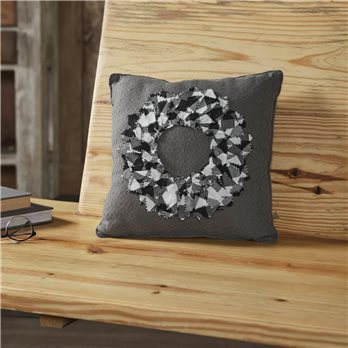 Finders Keepers Fabric Wreath Pillow 14x14