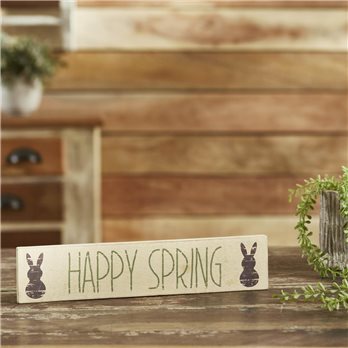 Happy Spring Wooden Sign 3x14