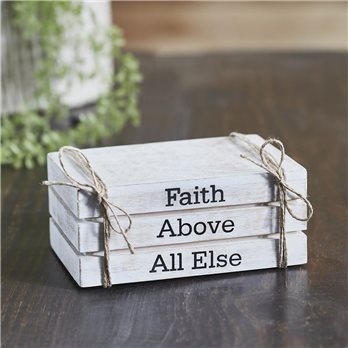 Faith Above All Else Faux Book Stack 2.5x6x4