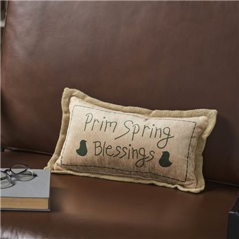 Spring In Bloom Prim Spring Blessings Pillow 7x13