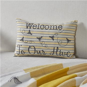 Buzzy Bees Welcome to Our Hive Pillow 9.5x14