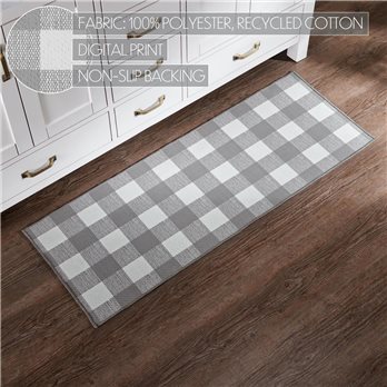 Annie Buffalo Check Grey Polyester Rug Rect 17x48