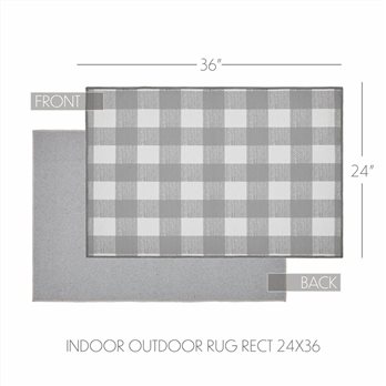 Annie Buffalo Check Grey Polyester Rug Rect 24x36