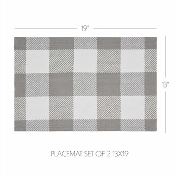 Annie Buffalo Check Grey Placemat Set of 2 13x19