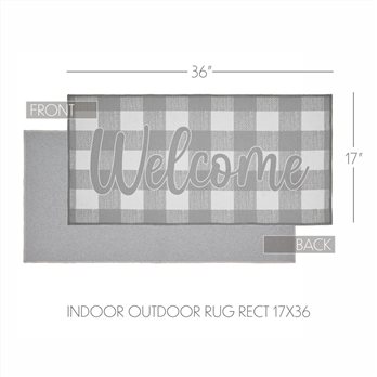 Annie Buffalo Check Grey Welcome Polyester Rug Rect 17x36
