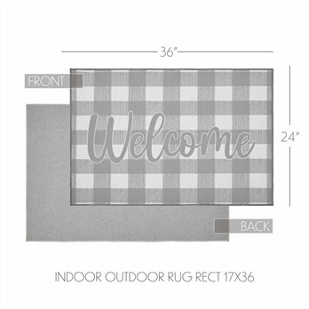 Annie Buffalo Check Grey Welcome Polyester Rug Rect 24x36