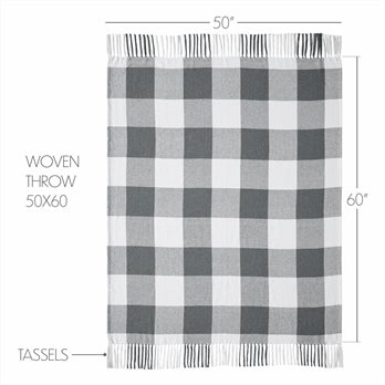 Annie Buffalo Check Grey Woven Throw 50x60