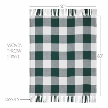 Annie Buffalo Check Hunter Green Woven Throw 50x60