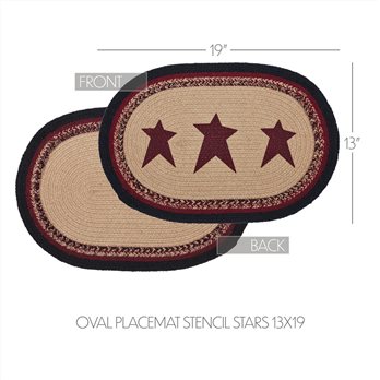 Connell Oval Placemat Stencil Stars 13x19