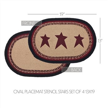 Connell Oval Placemat Stencil Stars Set of 4 13x19