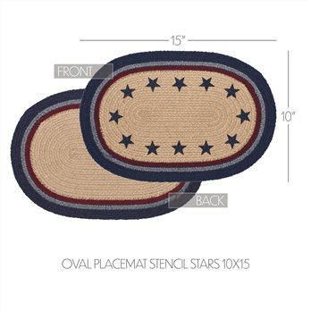 My Country Oval Placemat Stencil Stars 10x15