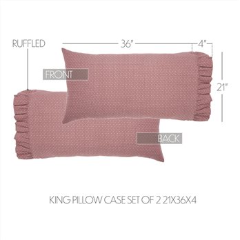Pip Vinestar Ruffled King Pillow Case Set of 2 21x36+4