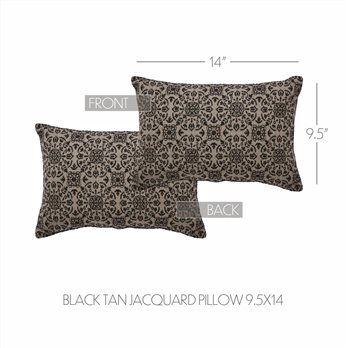 Custom House Black Tan Jacquard Pillow 9.5x14