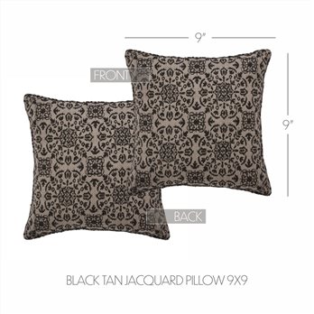Custom House Black Tan Jacquard Pillow 9x9