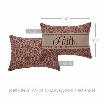 Custom House Burgundy Tan Jacquard Faith Pillow 9.5x14