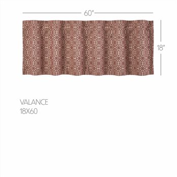 Custom House Burgundy Tan Jacquard Valance 18x60