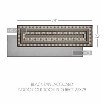 Custom House Black Tan Jacquard Polyester Rug/Runner Rect 22x78