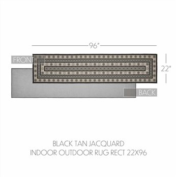 Custom House Black Tan Jacquard Polyester Rug/Runner Rect 22x96