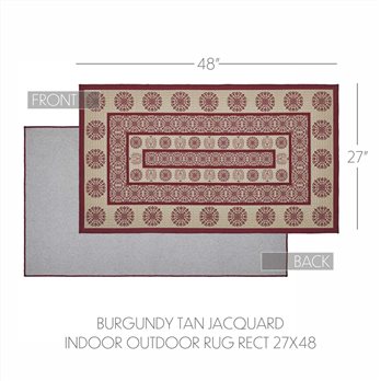 Custom House Burgundy Tan Jacquard Polyester Rug Rect 27x48