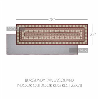 Custom House Burgundy Tan Jacquard Polyester Rug/Runner Rect 22x78