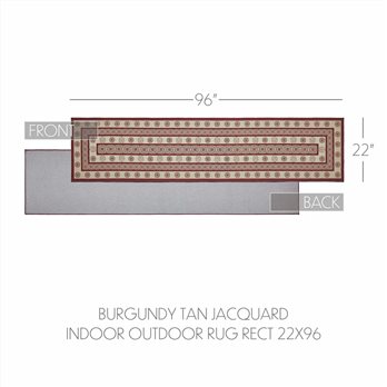 Custom House Burgundy Tan Jacquard Polyester Rug/Runner Rect 22x96