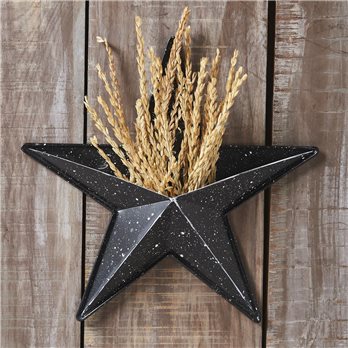 Metal Star Speckled w/ Pocket Black Distressed 12x12