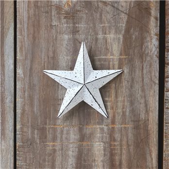 Metal Star Speckled White Distressed 4x4