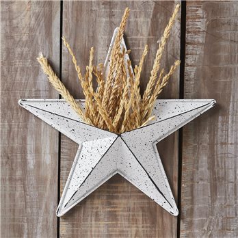 Metal Star Speckled w/ Pocket White Distressed 12x12