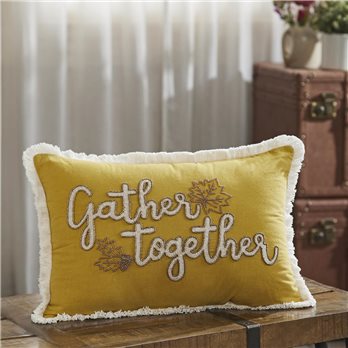 Gather Together Fall Leaves Pillow 14x20