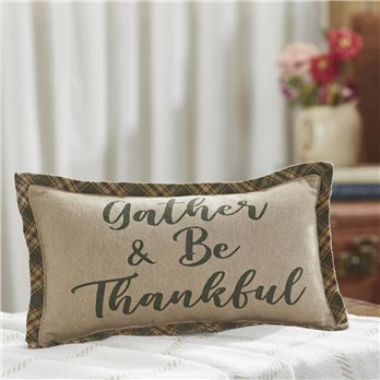 Harvest Blessings Gather &amp; Be Thankful Pillow 7x13