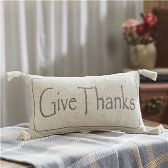 Harvest Blessings Give Thanks Woven Pillow 7x13