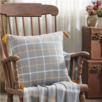 Harvest Blessings Woven Plaid Pillow 18x18