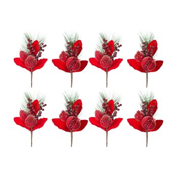 Beaded Pomegranate and Pear Pine Pick (Set of 8)