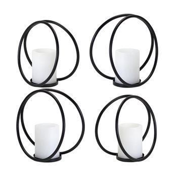 Modern Metal Circles Candle Holder (Set of 4)