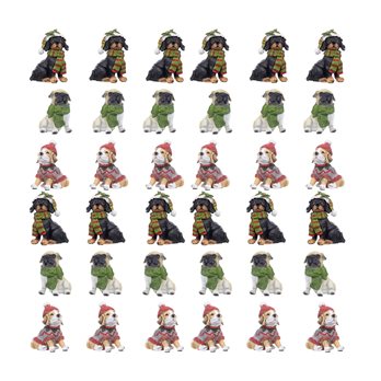 Winter Dog Figurine with Hat and Scarf Accent (Set of 12)