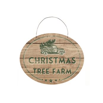Christmas Tree Farm Sign with Rustic Wood Design 10"L