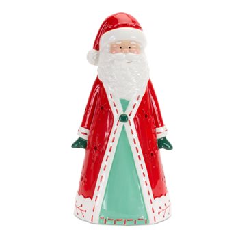 Ceramic Santa Tea Light Holder 10.25"H