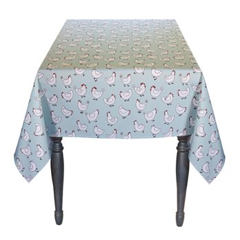 Blue Chicken Tablecloth 72"L