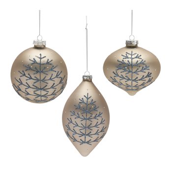 Champagne Glittered Ball Ornament (Set of 6)