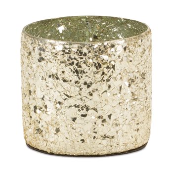 Gold Mosaic Glass Candle Holder (Set of 2)