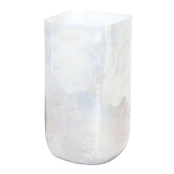 Irredescent Glass Candle Holder 9"H