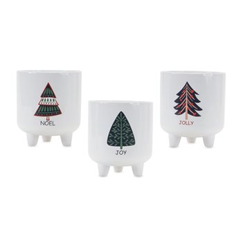 Footed Pine Tree Planter (Set of 3)