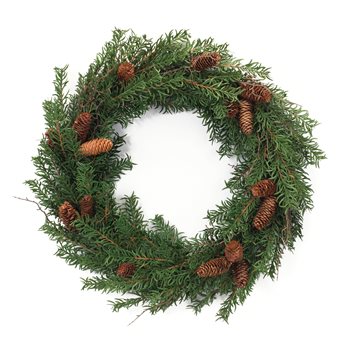Mixed Pine Cone Wreath 26"D