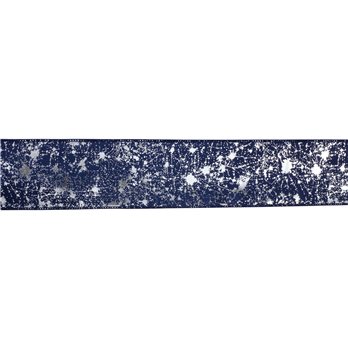 Blue and White Speckled Ribbon (Set of 2) 2.5" x 10 Yds.