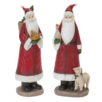Farmhouse Santa Figurine (Set of 2)