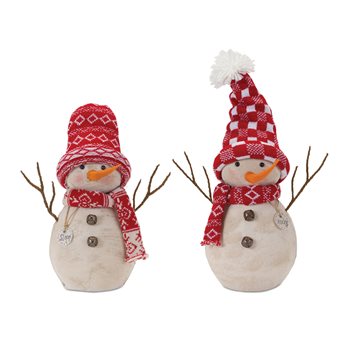 Snowman Decor with Hat and Scarf (Set of 2)