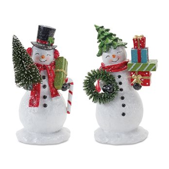Snowman Couple Figurine (Set of 2)