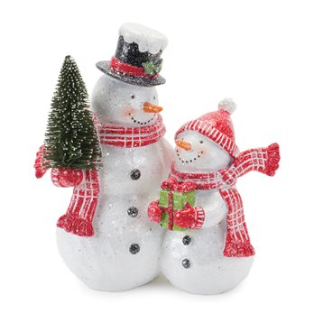 Snowman Couple Figurine 7.5"H